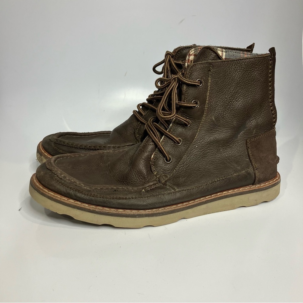 Toms Searcher boots brown leather lace up boots size 11.5
